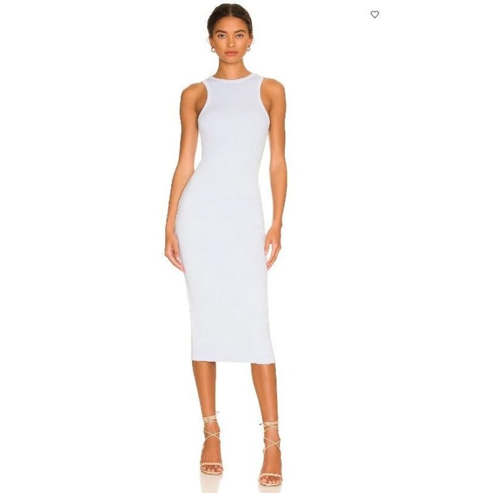 NEW Tularosa Green The Emily Midi Dress in Baby Blue S *Flawed